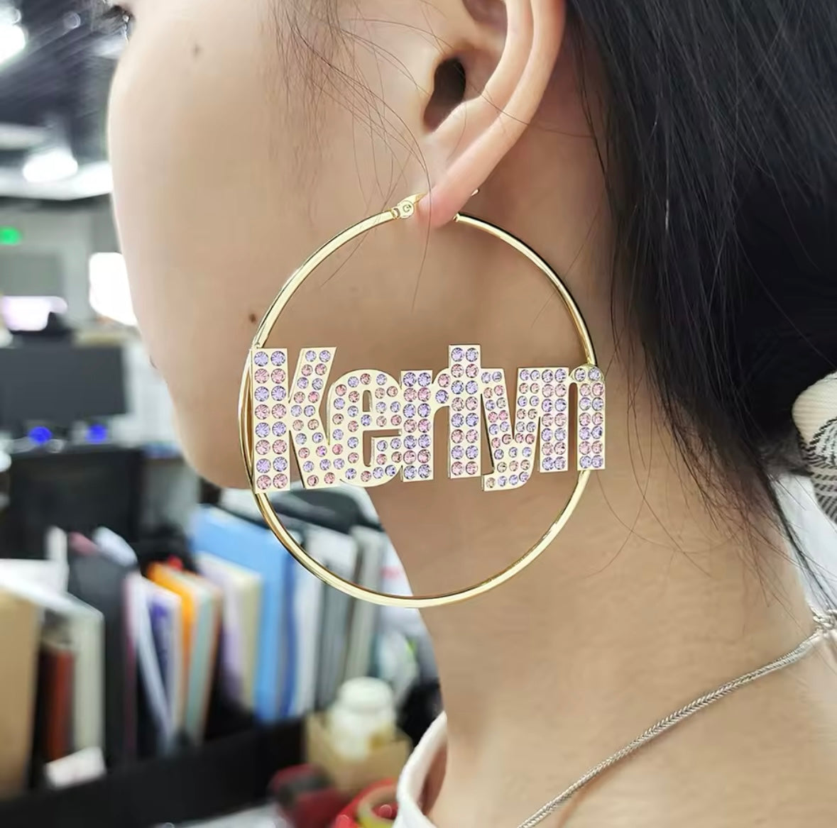 Pastel Rhinestone Hoops